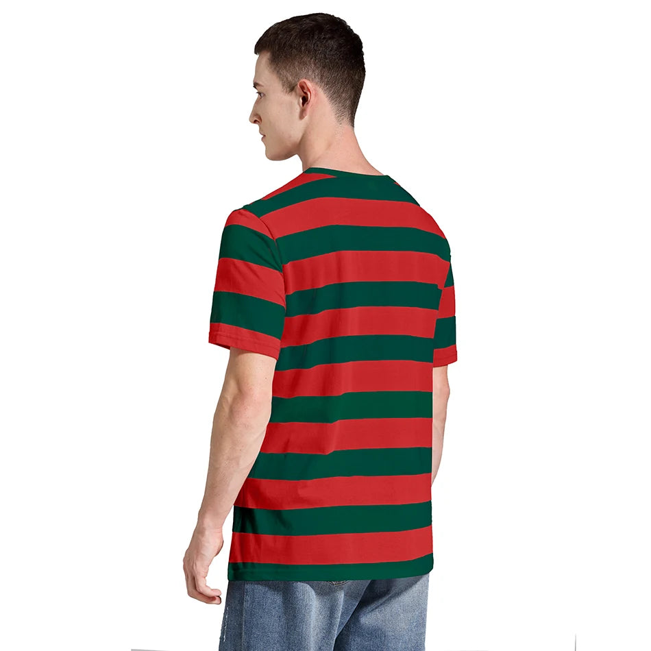Men Striped T-Shirt Stripes Top Tees Male Fashion Short Sleeve Shirts Costume Cosplay Party Blue Red White Black Yellow T Shirt