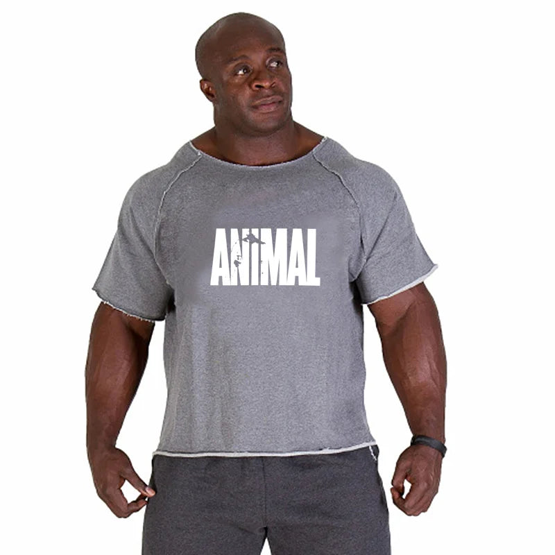 Men's T Shirts Fitness Men Bodybuilding  Shirt Batwing Sleeve Rag shirt Gym Fitness Muscle Running T shirt