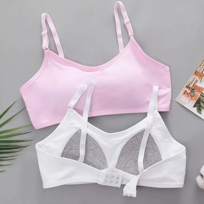 Cotton Sports Training Bras Casual Back Buckle Teenage Lingerie No Steel Rings Sports Bra Elastic Breathable Student Underwear