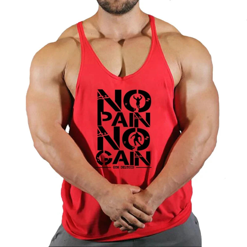 Gym T-shirts Muscle Men's Clothes Workout Fitness Shirt Singlets Tank Top Vest Man Sportswear Muscular Bodybuilding Stringer