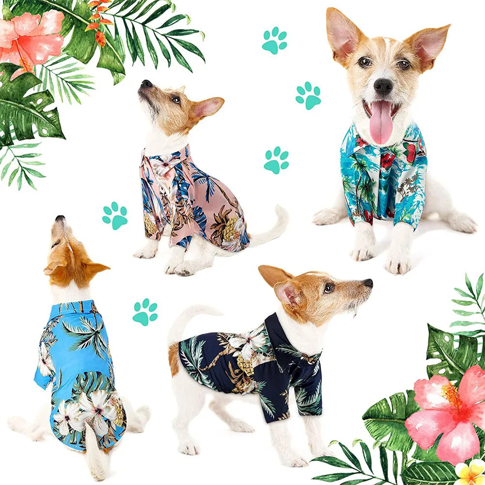 Hawaiian Print Breathable Dog Shirt
