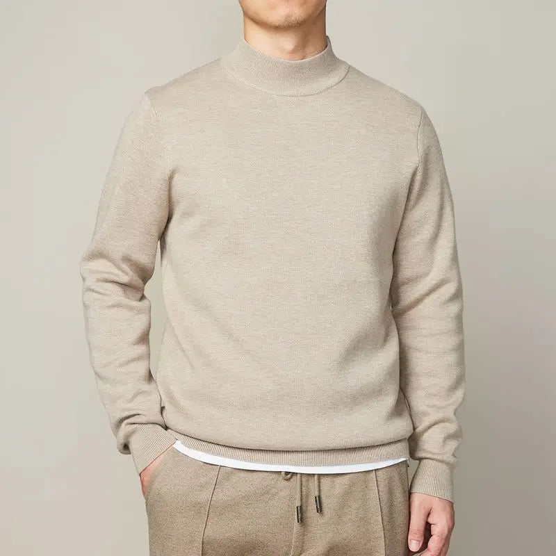 Mock Neck Slim Knit Sweater