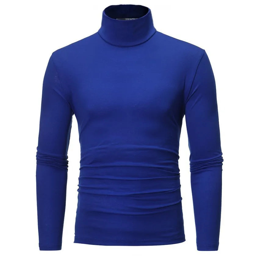 Men's Turtleneck Sweater Warm Soft Knit Pullover Fashion Versatile Long Sleeve Top for Autumn Winter