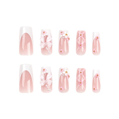 24 square-shaped false nails, 1 jelly glue sticker + 1 nail file