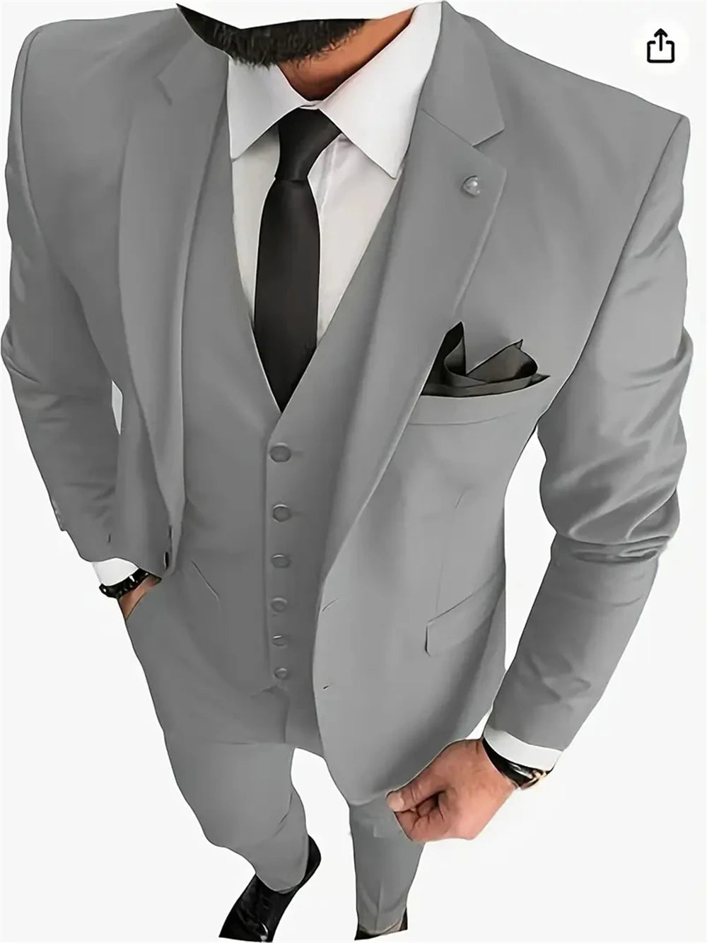 Notch Lapel Three-Piece Suit