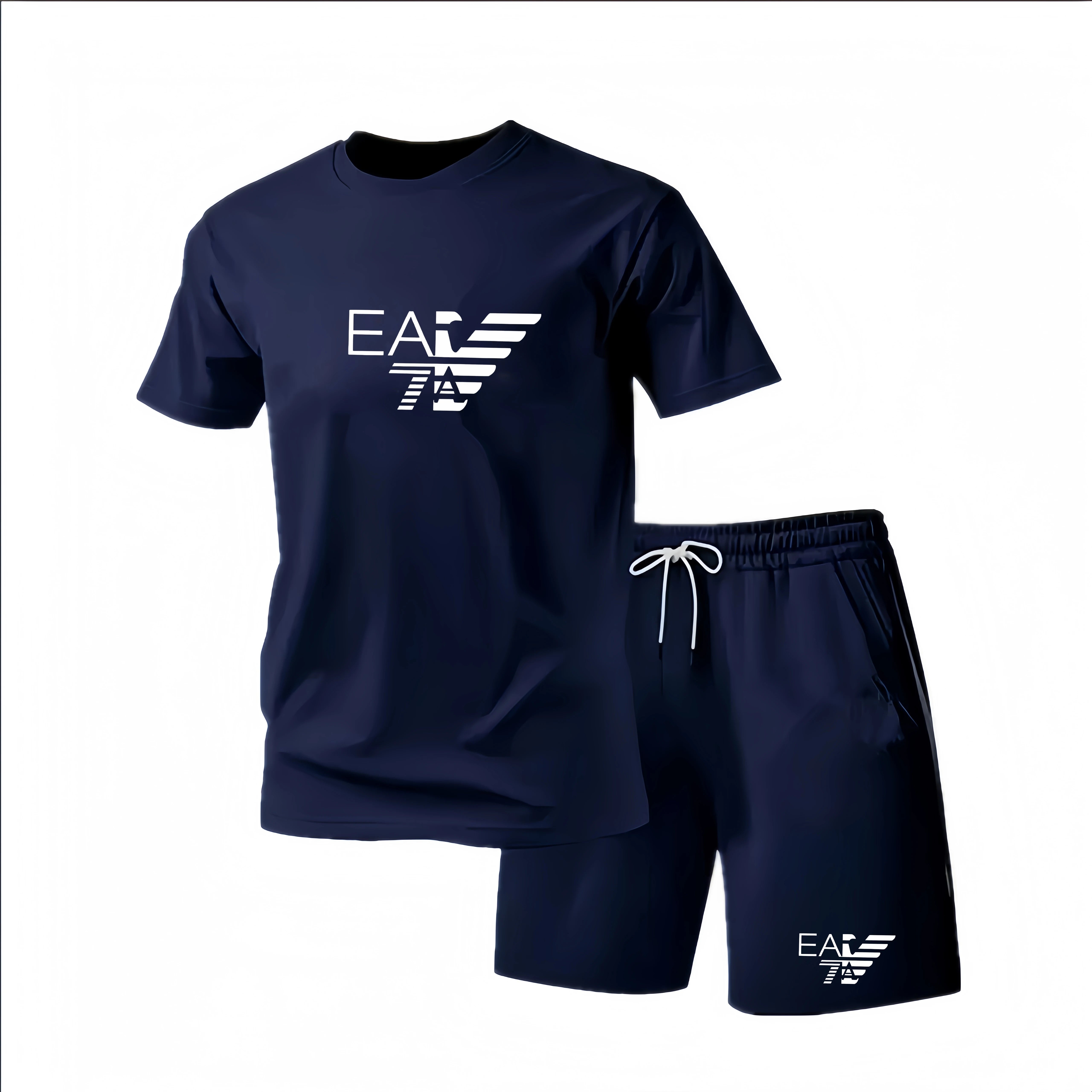 2026 Summer Fashion Men's Tracksuit T-shirt Shorts Set Leisure Short Sleeve Set Jogging Gym Suit Brand Clothing