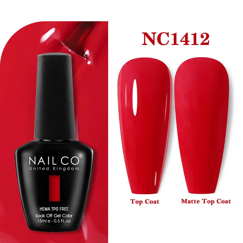 NAILCO 333 Colors Gel Nail Polish Semi Permanent Varnishes Nails Art Design Hybrid Soak Off Top Base Coat UV Gel Manicure 15ml