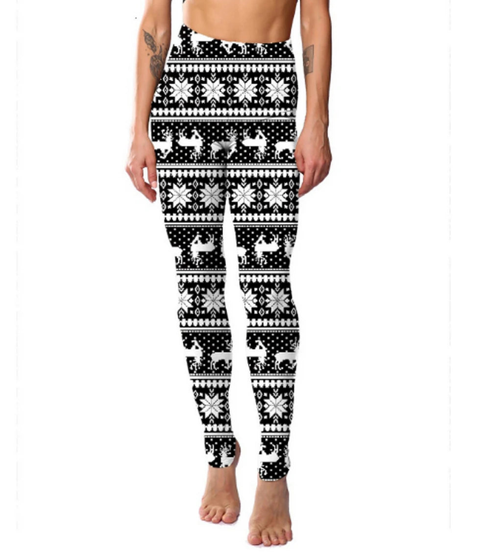 Christmas Leggings  Fashion Milu Deer Printing Festival Ultra Soft Brushed Pants Ankle Length Black Deals