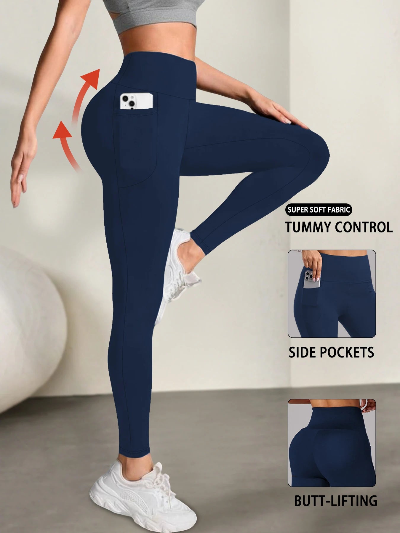 Women's Super Soft Leggings with Pockets, High Waisted Tummy Control for Yoga Workout and Casual Lounge Wear Comfort