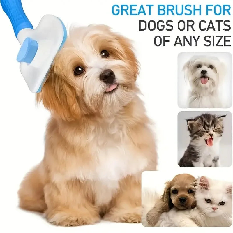 Self-Cleaning One-Click Grooming Brush