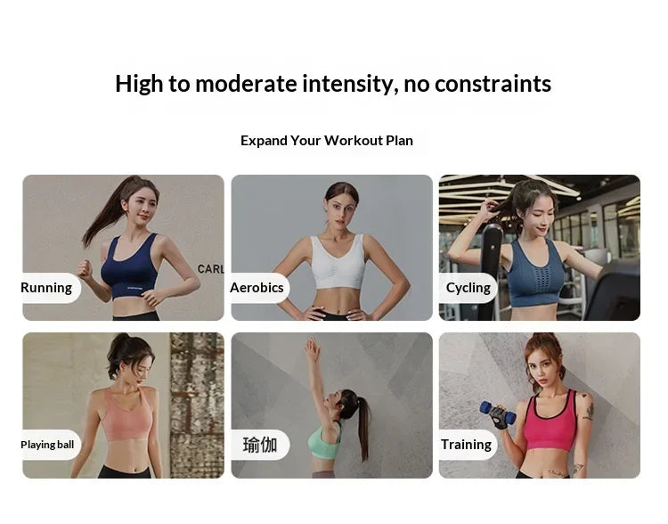 High-strength Shockproof Front-zip High Elasticity Anti-sagging Plus-size 100% Nylon High Support Seamless Sports Bra Beautiful