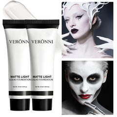 Halloween Pure White Makeup Foundation Mixable Pure White Foundation Adjuster Concealer Face Paint Makeup Clown COS Carnival