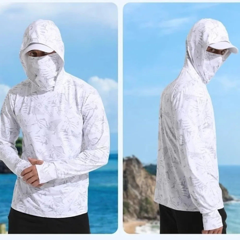 Hooded Design Fishing Shirt Summer Mask Lightweight Material Hooded Fishing Clothes Performance Fabric Outdoor Hoodie