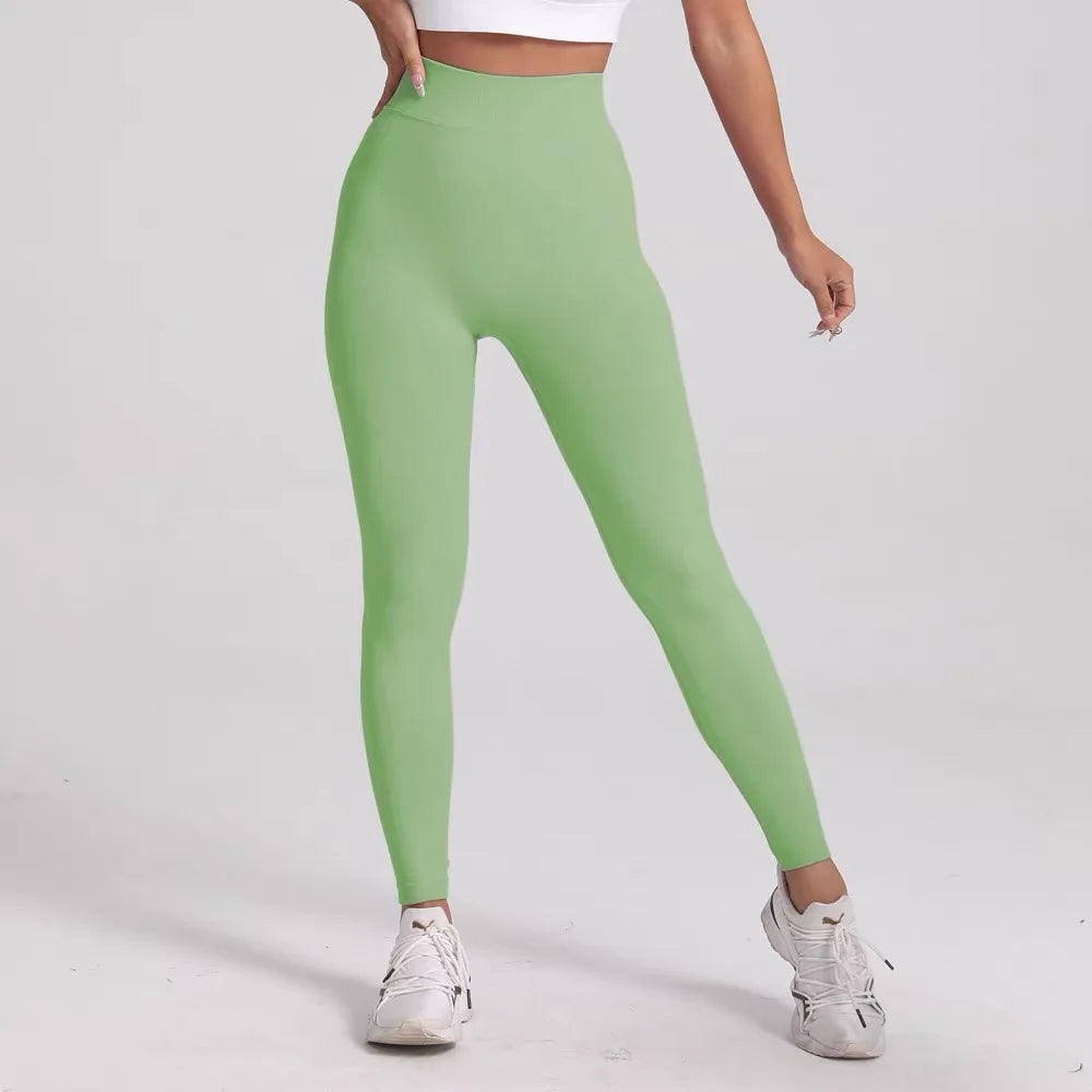 New Women V Back Athletic Leggings Fitness Exercise Yoga Gym Tights Workout Scrunch Butt Lifting Training Pants