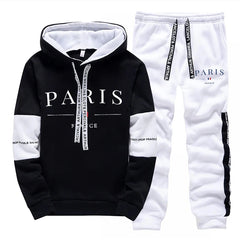 Men's Tracksuit 2 Pcs Sets Print Casual Hooded Sweatshirts Outdoors Sports Jogging Clothing Classic Fashion Single Hoodie Pants