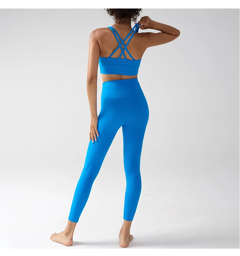 Women's Yoga Set Workout Set 2 Piece High Waist Yoga Leggings Sports Bra Gym Suit Activewear Sports Fitness Set Sports Suit