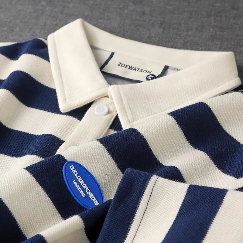 Striped Preppy Summer Polo Shirt