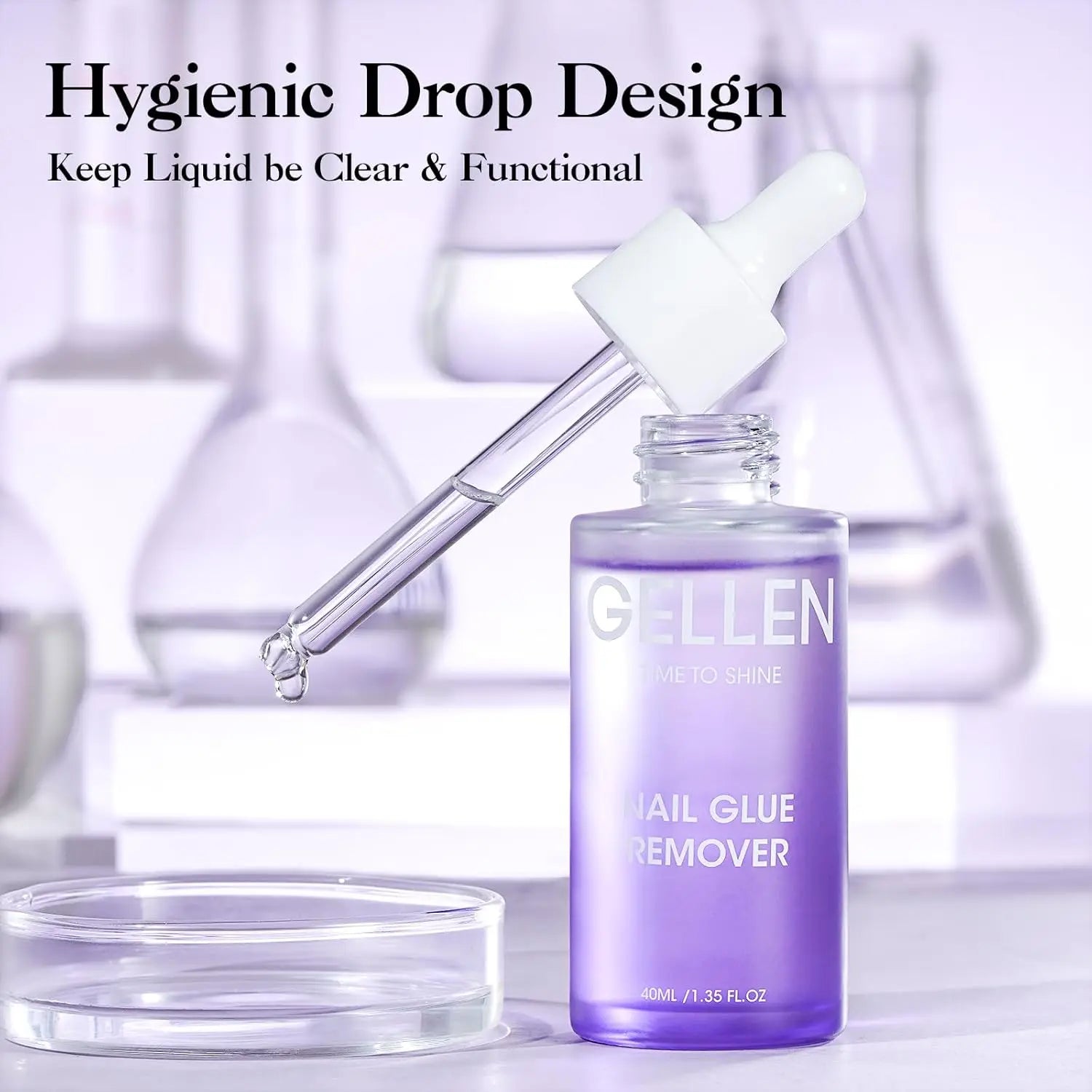 Nail Glue Remover 40ML for Press on Nails False Tips Non Acetone Gentle Nail Care Remover Supplies Solution Manicure Supply
