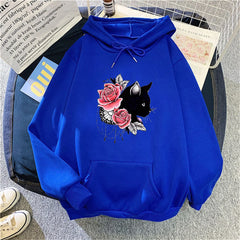 Korean Loose Printed Hooded Hoodie