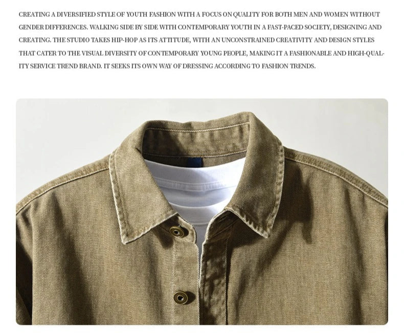 Vintage Cotton Cargo Shirt Jacket