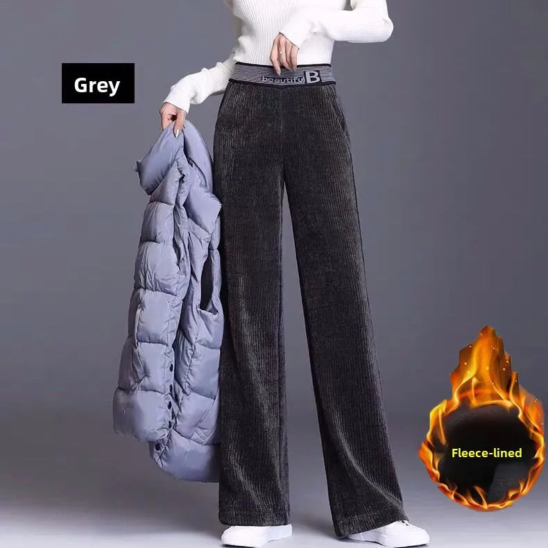 Relaxed Corduroy Wide Leg Pants