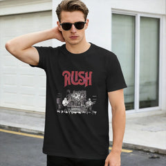 Men T Shirt Rush Band T Shirts Trendy Cool  Summer Tees Awesome Pure Cotton Clothing Birthday Gift,