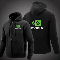 Autumn Men Nvidia Sweatshirts Long Sleeve Jacket Hoodie Zipper Closure Jacket Male Hoodies Sweatshirt Slim Fit Male Clothing