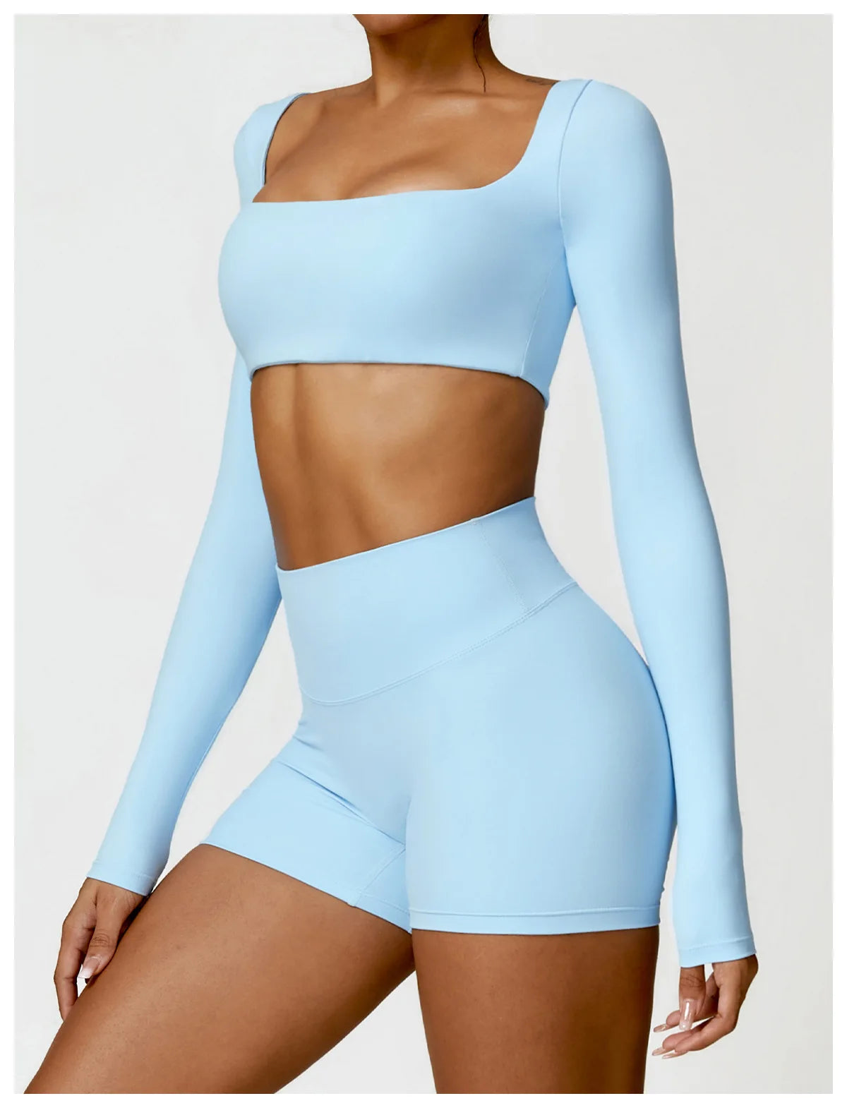 Summer 2PCS Yoga Suit Sports Set Women Quick-Dry Gym Set Women Tracksuit Running Workout Long Sleeve Sports Shirt Yoga Clothing