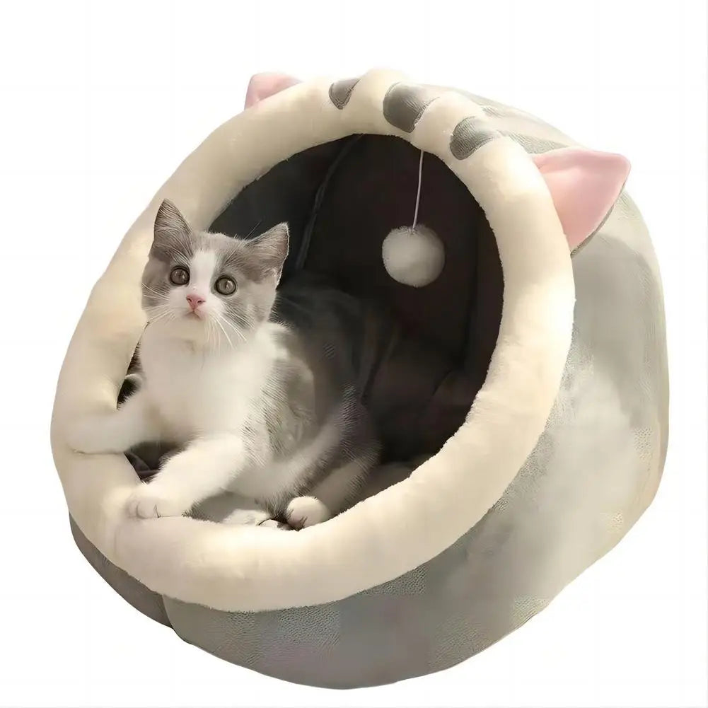 Pet Tent Cave Bed for Cats Small Dogs Self-Warming Cat Tent Bed Cat Hut Comfortable Pet Sleeping Bed Foldable Removable Washable