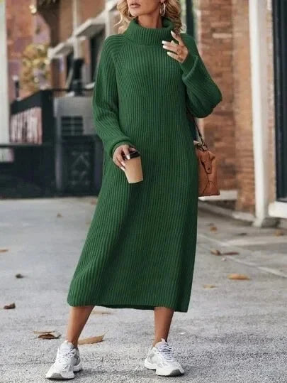 Knitted Turtleneck Sweater Dress