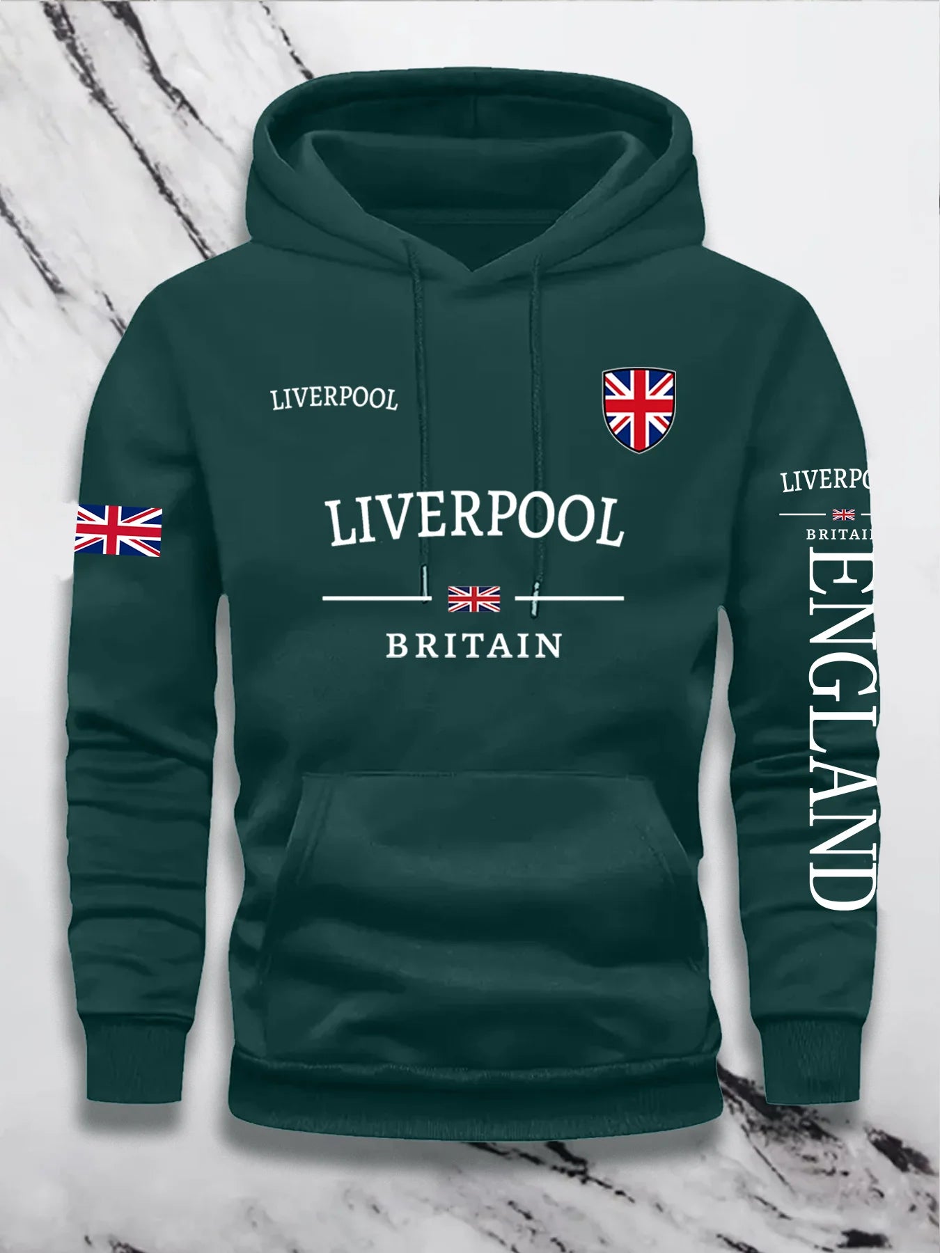 Britain Print Casual Pullover Hoodie