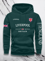 Britain Print Casual Pullover Hoodie