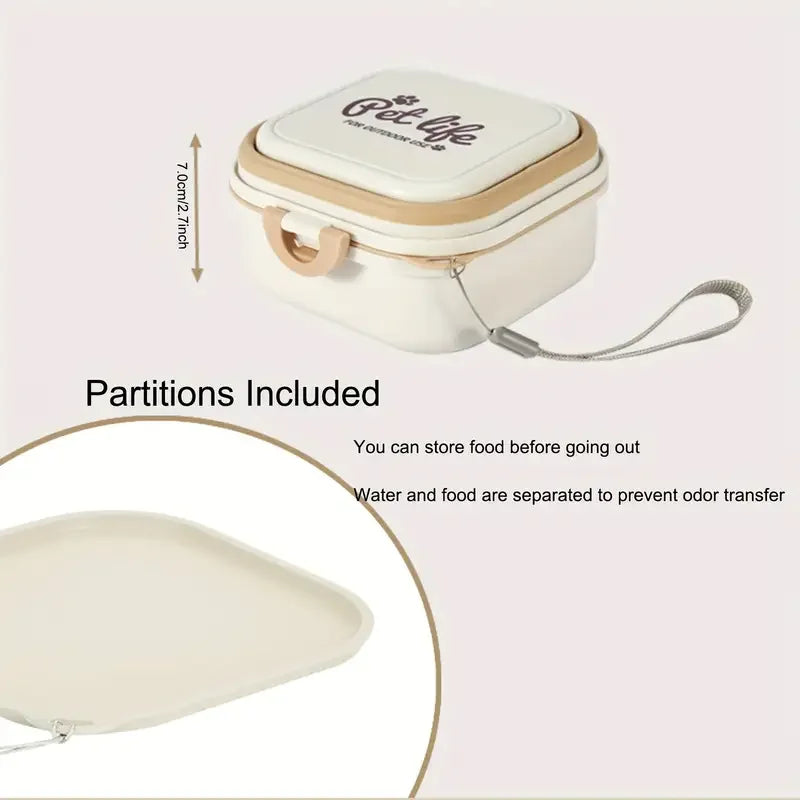 2-in-1 Portable Dog Bowls Pet Dancer Dog Bowl Durable PP Material Leak-Proof Lid Food Water Feeder for Dogs Pet Bowl 400ml