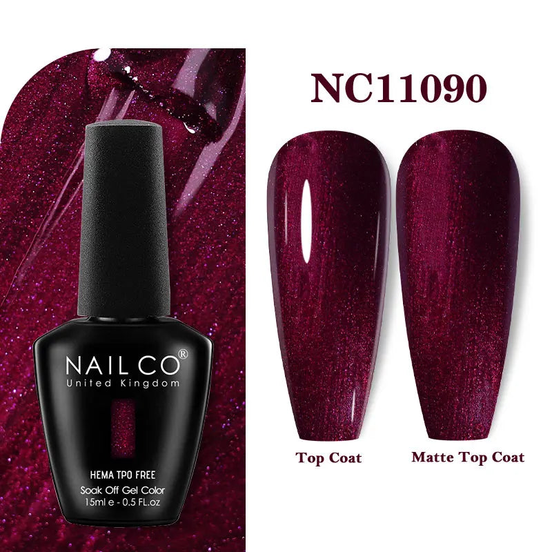 NAILCO 333 Colors Gel Nail Polish Semi Permanent Varnishes Nails Art Design Hybrid Soak Off Top Base Coat UV Gel Manicure 15ml