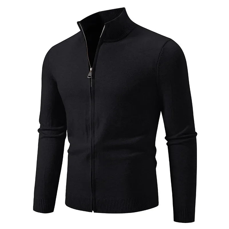 Slim Zip Knit Cardigan