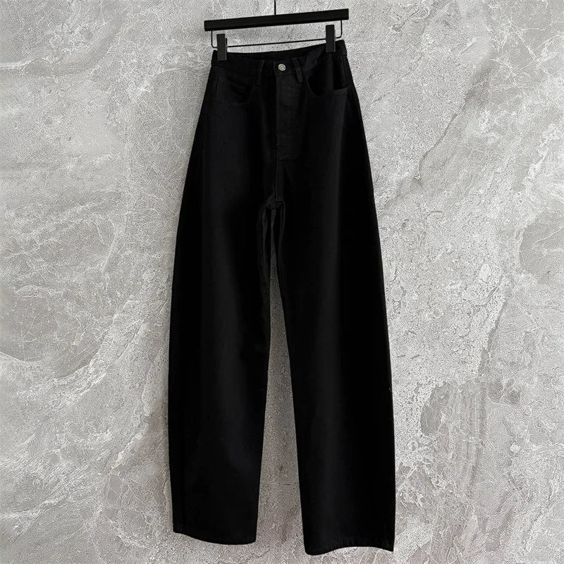 High Waist Straight Denim Pants