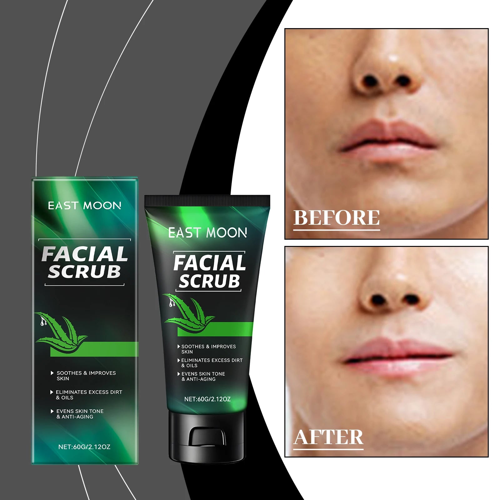 Men's Deep Cleansing Facial Scrub Non-Tight Exfoliating Skin Refreshing Face Care for Men