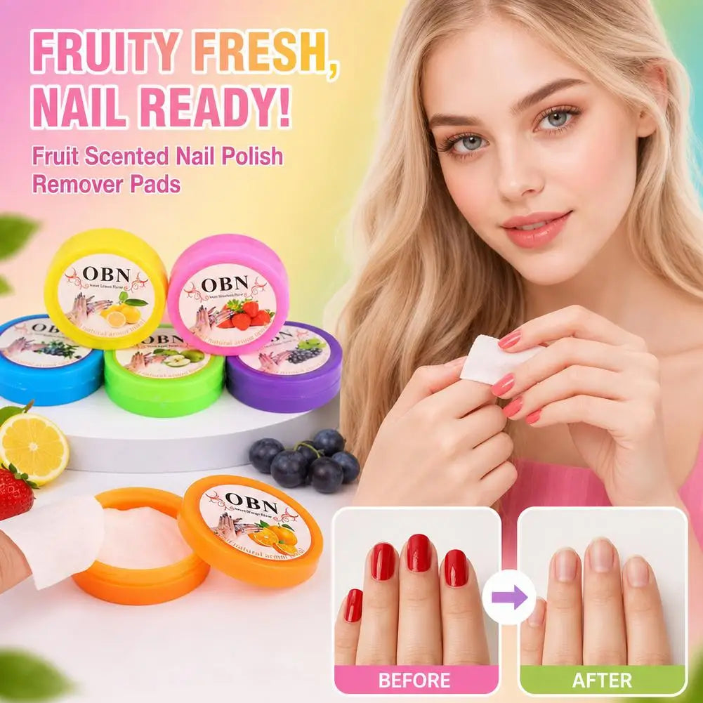 Nail Polish Remover Pads Fruit Flavor Eyelash Glue Cleaning Wipes Disposable Boxed Gel Polish Remover Cotton Pads Wipes