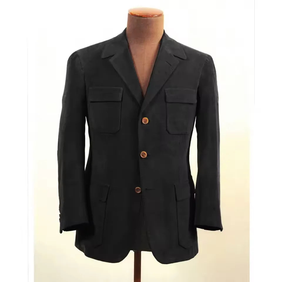 Faux Suede Slim Fit Blazer