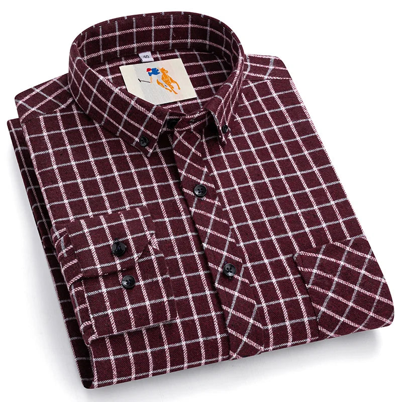 Classic Cotton Plaid Casual Shirt