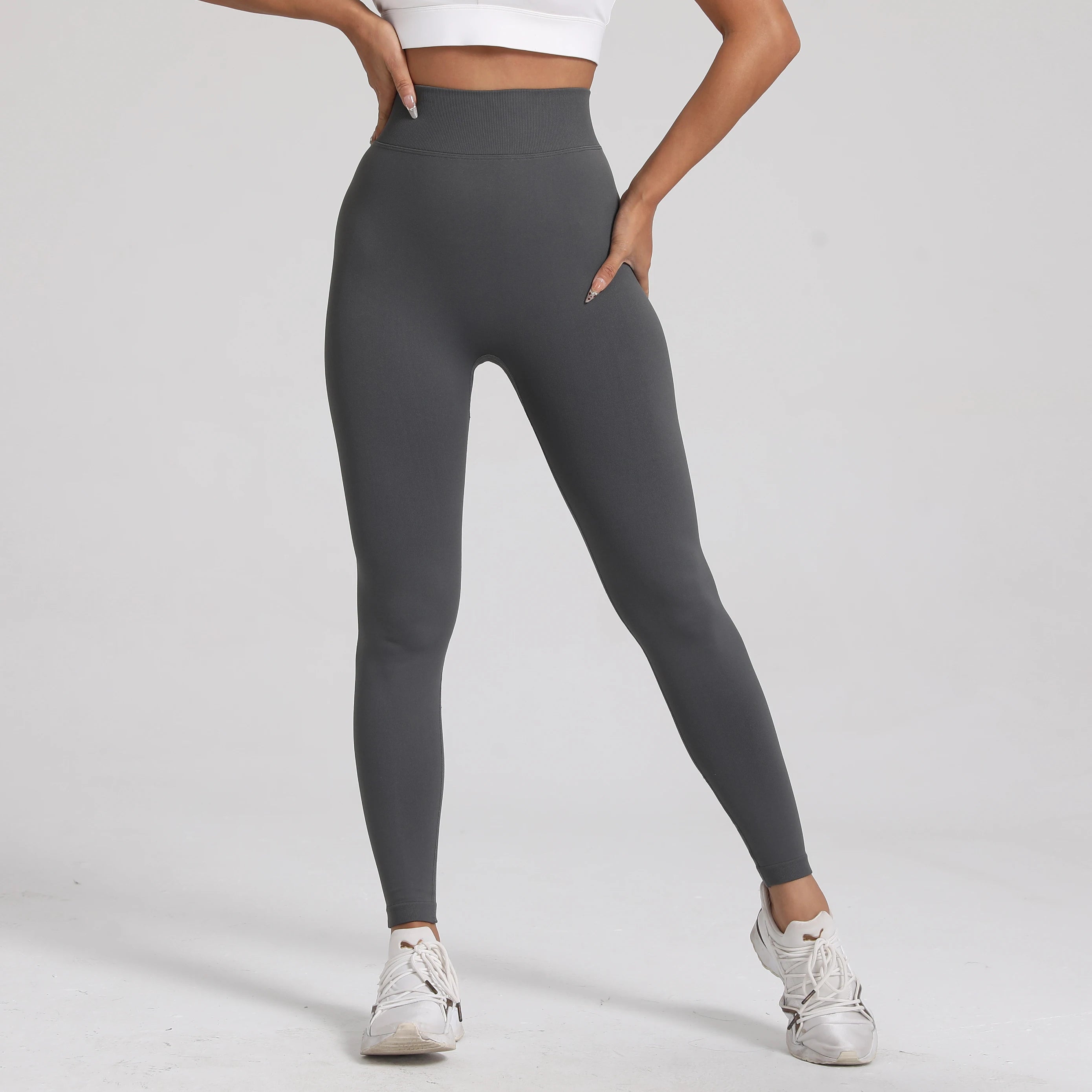 New Women V Back Athletic Leggings Fitness Exercise Yoga Gym Tights Workout Scrunch Butt Lifting Training Pants