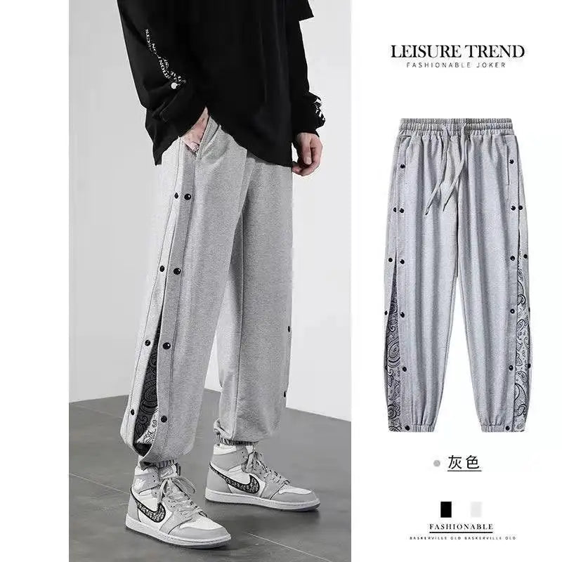 Korean Streetwear Joggers Men's Autumn Sports Casual Trousers Summer Trousers Breathable Casual Pants