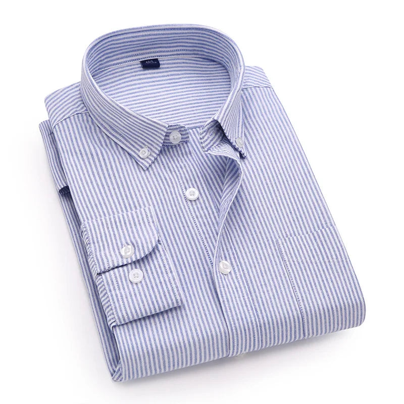 Vertical Striped Oxford Cotton Shirt