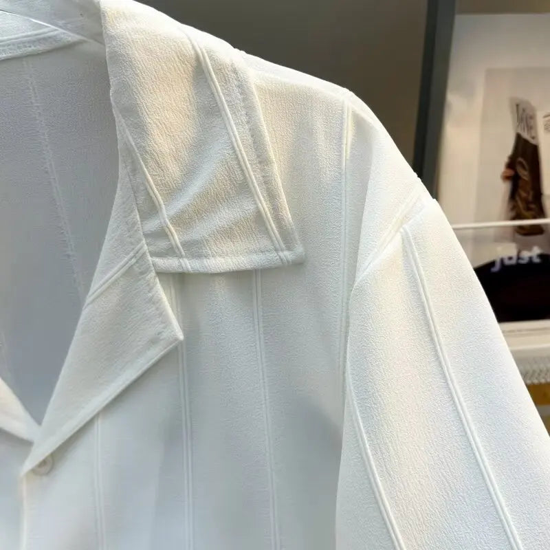Minimal Casual White Shirt Men