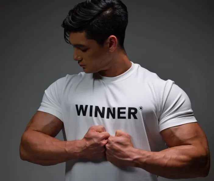 Men Muscle Shirt Slim Fit Bodybuilding Tshirt Men Workout Fitness Shirts Top Tees