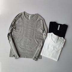 Yoga Clothes for Women, Sports Tops, Round Neck, Seamless, Slim, Running Shirt Fitness Workout Long Sleeves Gym T Shirt, Winter
