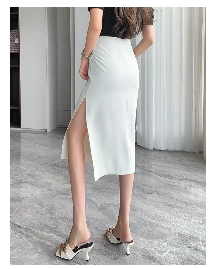 Sleek Pleated High Waist Skirt