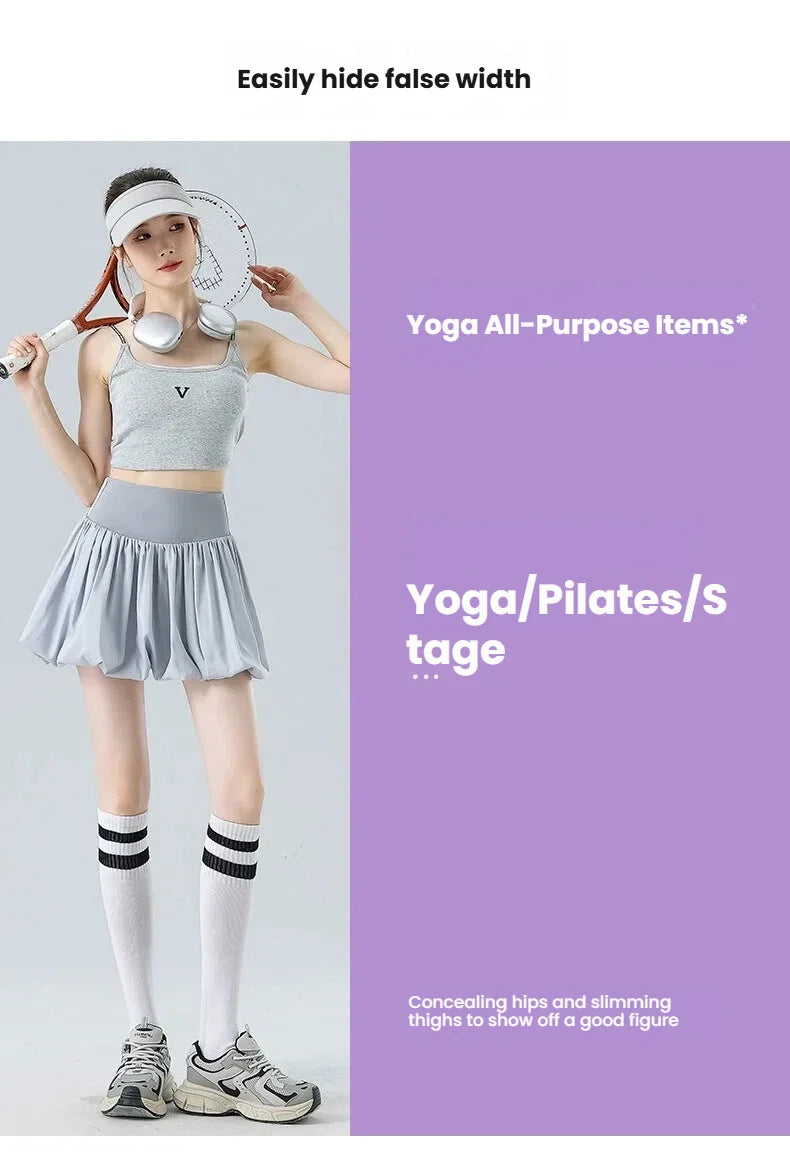 Women‘s Tennis Skirt Summer  High Waist Flared Golf Skirt with Built-in Shorts 2 in 1 Athletic Quick Dry Shorts Skirt Pickleball