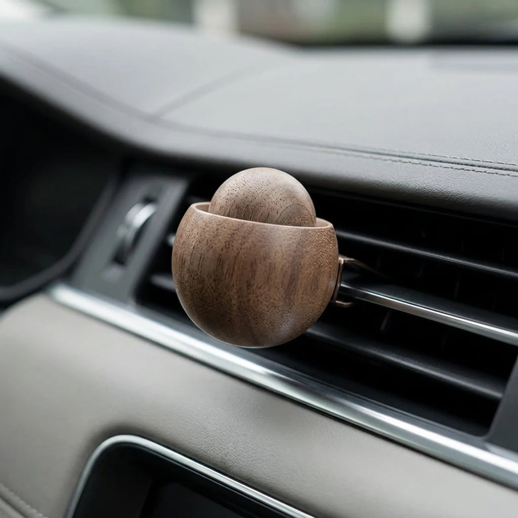 Car & Home Essential Oil Diffuser - Made of Wood Mini Cute Natural Fragrance Diffuser Suitable for Bedroom Living Room Bathroom