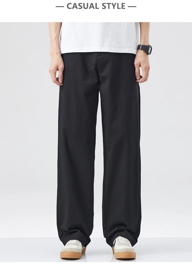 Retro Cotton Straight Casual Pants